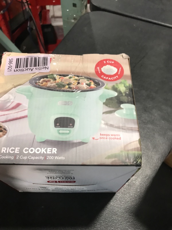 Photo 1 of DASH Mini Rice Cooker Steamer with Removable Nonstick Pot, Keep Warm Function & Recipe Guide, .5 Quart, for Soups, Stews, Grains & Oatmeal - Aqua