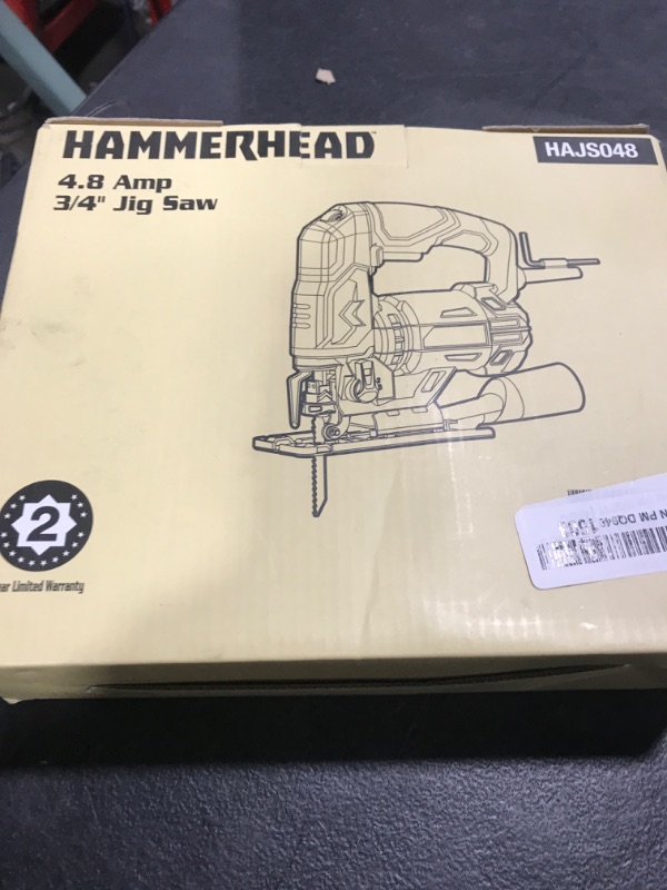 Photo 1 of Hammerhead 4.8-Amp 3/4 Inch Jig Saw with 2pcs Wood Cutting Blades, Variable Speed and Orbital Function - HAJS048