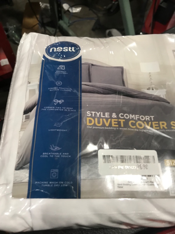 Photo 1 of Nestl White Duvet Cover Queen Size - Soft Double Brushed Queen Duvet Cover Set, 3 Piece, with Button Closure, 1 Duvet Cover 90x90 inches and 2 Pillow Shams