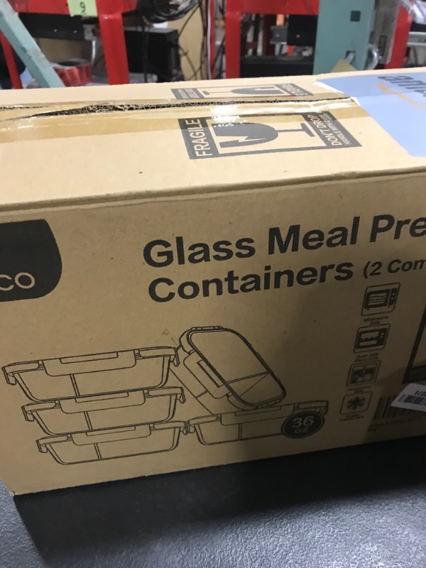 Photo 1 of M MCIRCO [5-Pack,36 Oz] Glass Meal Prep Containers 2 Compartments Portion Control with Upgraded Snap Locking Lids Glass Food Storage Containers, Microwave, Oven, Freezer and Dishwasher (4.5 Cups)