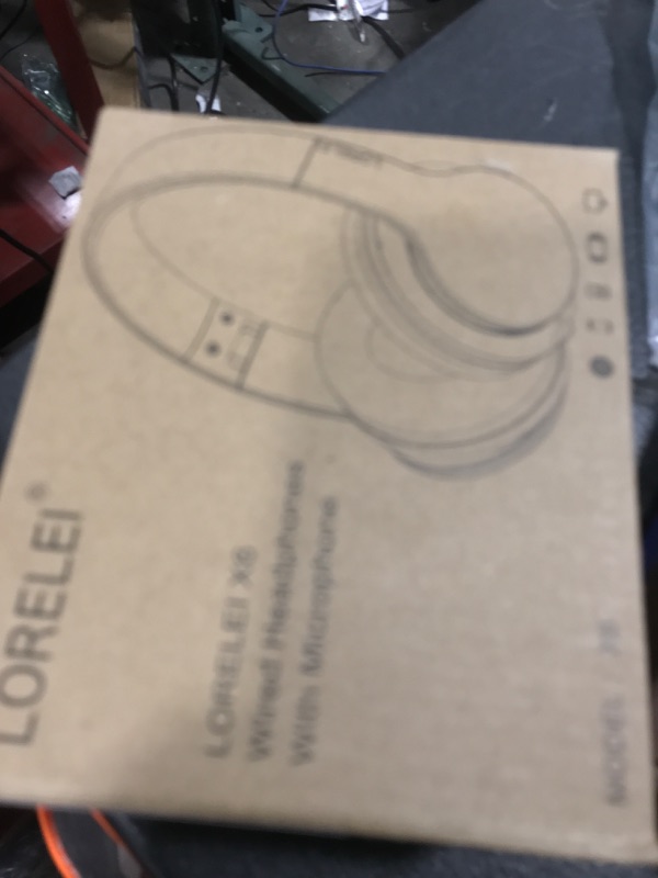 Photo 1 of LORELEI X6 Over-Ear Headphones with Microphone, Lightweight Foldable & Portable Stereo Bass Headphones with 1.45M No-Tangle, Wired Headphones for Smartphone Tablet MP3 / 4 (Space Black)