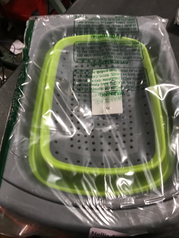 Photo 1 of Qimh Colander collapsible, Colander Strainer Over The Sink Vegetable Fruit Strainer Basket (6 Quart) with Extendable Handles, New Kitchen Essentials