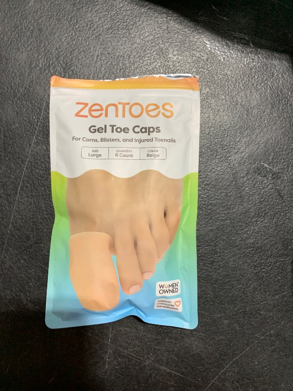 Photo 1 of ZenToes 6 Pack Gel Toe Cap and Protector - Cushions and Protects to Provide Relief from Missing or Ingrown Toenails, Corns, Blisters, Hammer Toes (Large, Beige)