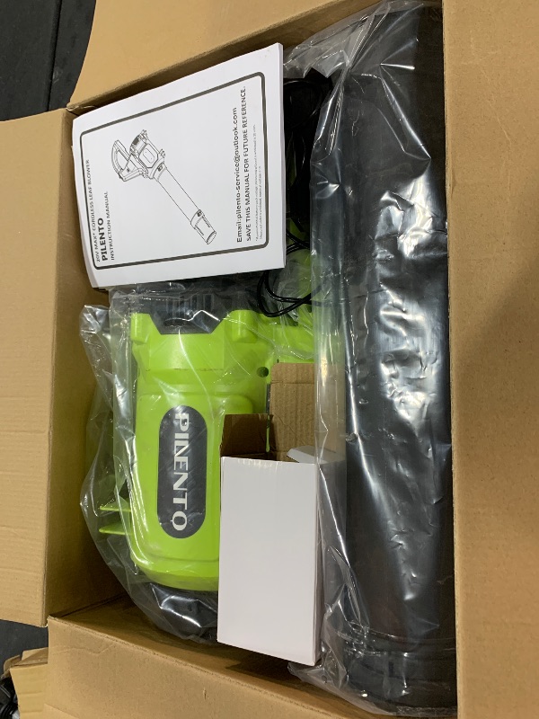 Photo 1 of Leaf Blower Cordless with 2 x 4.0Ah Battery and Fast Charger, 650CFM 170MPH Electric Leaf Blower, 3 Speed Modes, 20V Powered Handheld Blowers for Lawn Care, Yard, Blowing Leaves, Small Gravel, Green