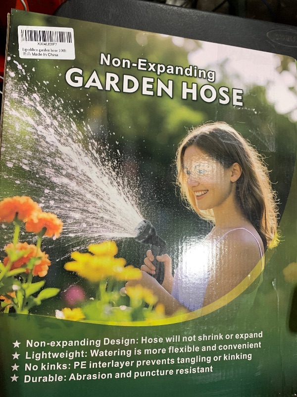 Photo 1 of Lipoliftco Garden Hose 100FT, Non-Expanding, Lightweight Hose, Leak-Proof Metal Interface, No-Knots, Easy to Carry, Wear-Resistant, Sturdy, Flexible, 3/4GHT, Water Hose for Yard, Garden, Outdoor
