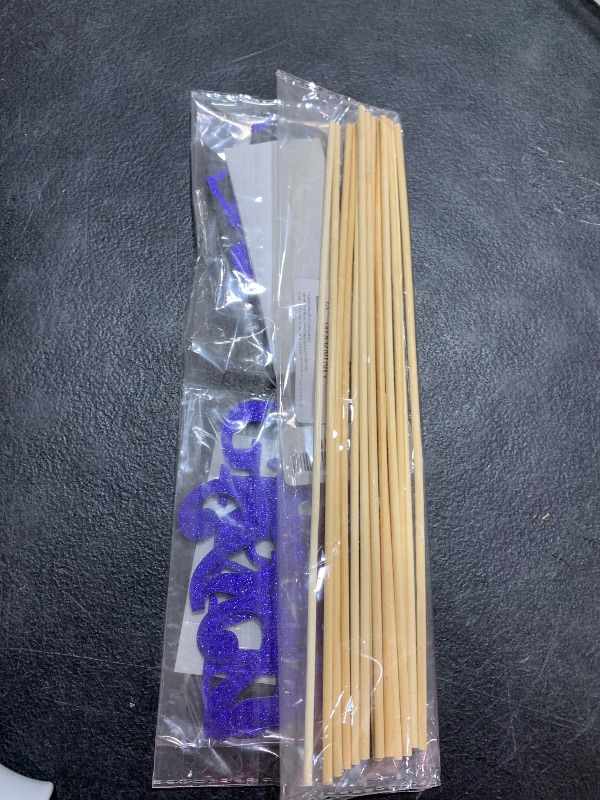 Photo 1 of TOOYUMON Graduation Decorations 2025, 16pcs Graduation Centerpieces for Table, Blue and Black Double-Sided Glittering Centerpiece Table Decorations, Class of 2025 Grad Party Decors