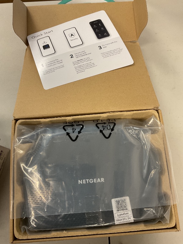 Photo 1 of NETGEAR 4-Stream WiFi 6 Router (R6700AX) – Security Features, AX1800 Wireless Speed (Up to 1.8 Gbps), Covers up to 1,500 sq. ft., 20 devices