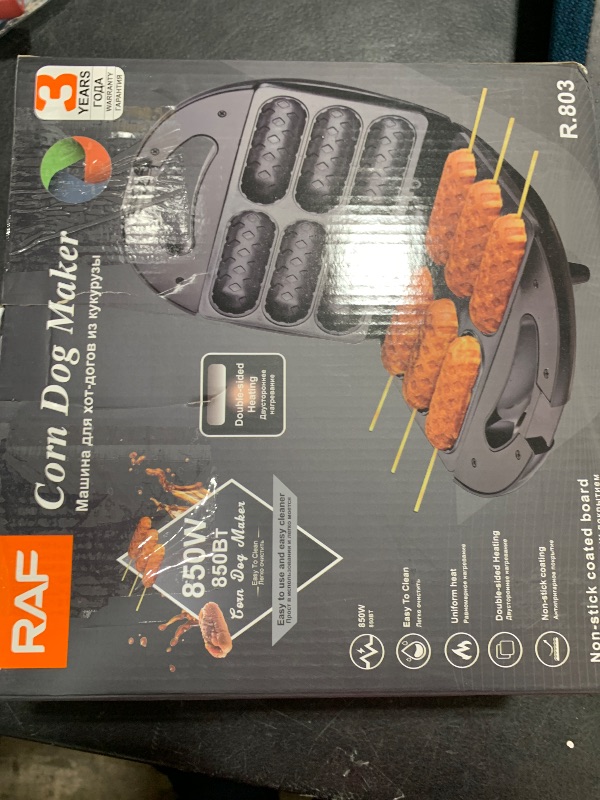 Photo 1 of Sausage Roll Maker, 850W Nonstick Corn Dog Maker, Hot Dog Maker for 6 Hot Dogs on Stick, Pizza Pocket, Hot Pie, Chocolate Roll, Sausage Roll, Cake, BBQ
