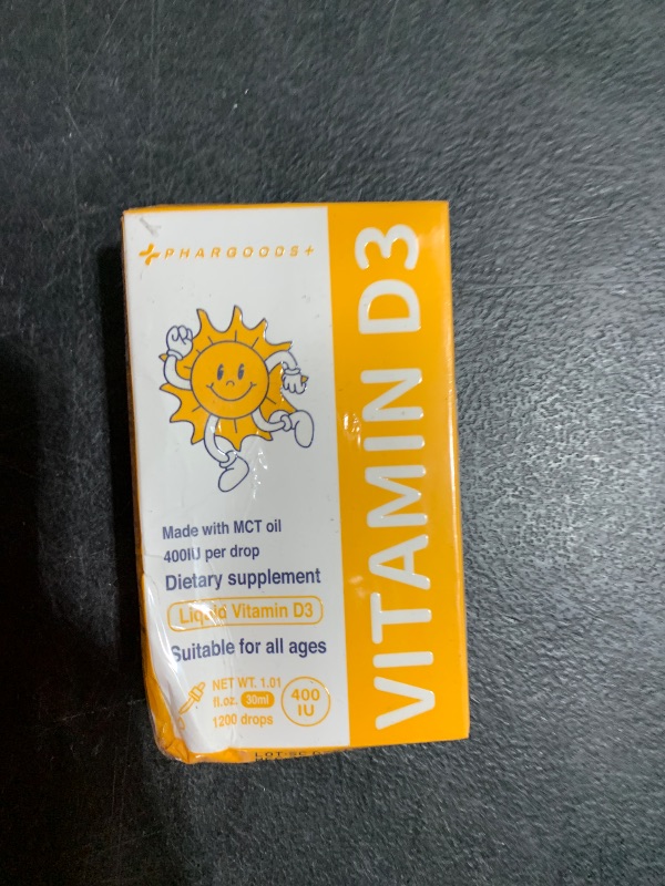 Photo 1 of PHARGOODS+ Baby Vitamin D3 Drops-400IU per Drop-1200 Servings-Safe for Newborns&Kids-Supports Immune&Bone Health-30ml