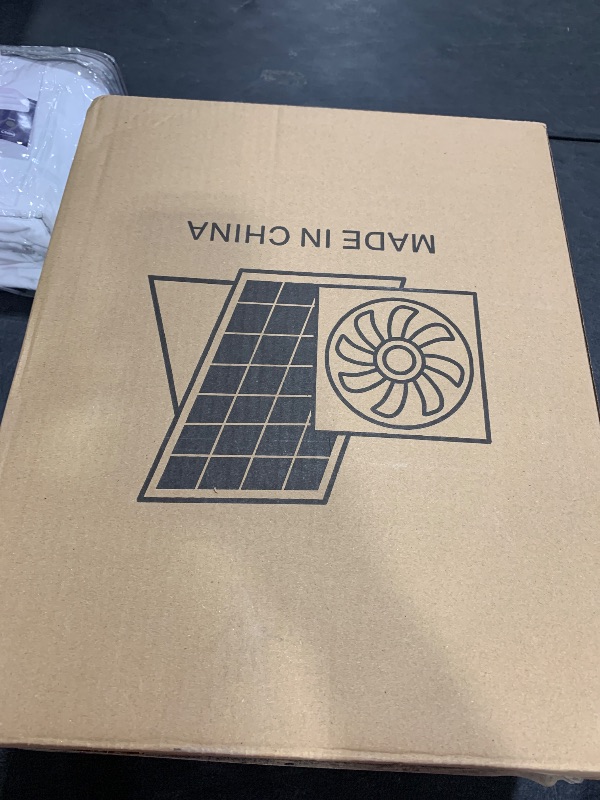 Photo 1 of KingMiKi Solar Exhaust Fan, 25W Solar Panel 8'' High Speed with Bracket Solar Powered Fan, 2600 RPM Powerful Solar Fan for Chicken Coop, with an AC to DC Power Adapter for Greenhouse,Shed