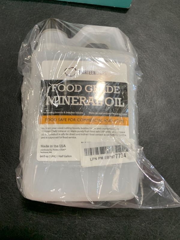 Photo 1 of Thirteen Chefs Mineral Oil - 64oz Food Grade Conditioner for Wood Cutting Board, Countertop & Butcher Block, Lubricant for Knife or Meat Grinder - Safe USP Finish on Marble, Soapstone