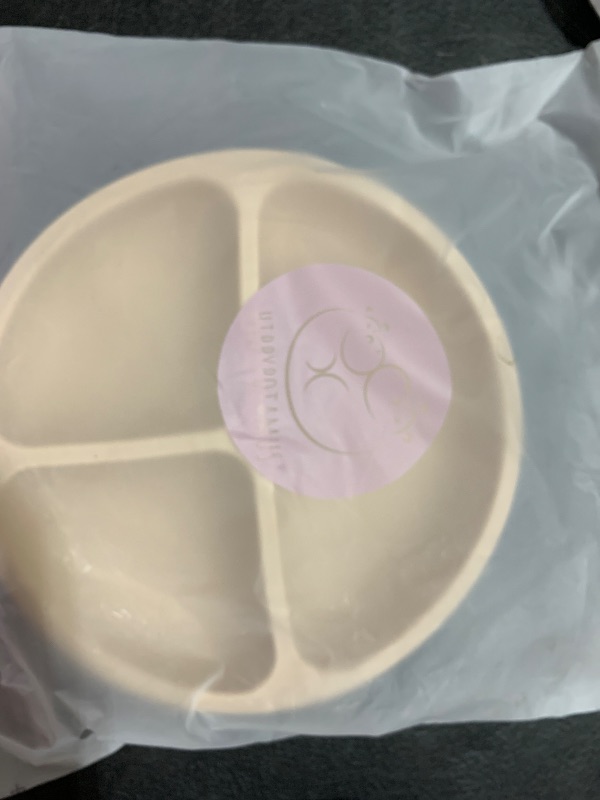 Photo 1 of Hippypotamus Toddler Plates with Suction - 100% Food-Grade Silicone Baby Plates with Lids - Microwave & Dishwasher Safe - BPA Free - Set of 3 (Fog/Nude/Sage with LIDS)