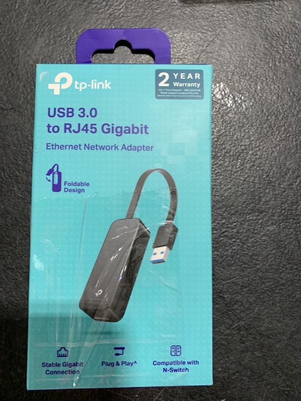 Photo 1 of TP-Link USB to Ethernet Adapter (UE306), Supports Nintendo Switch, Foldable USB 3.0 to Gigabit Ethernet LAN Network Adapter, Supports Windows, Linux, Apple MacBook OS 10.11 - 12(Driver Required)