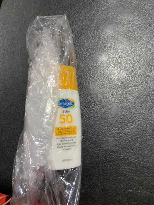 Photo 1 of Cetaphil Sheer Mineral Liquid Sunscreen for Face, 100% Mineral UVA/UVB Filters, Zinc Oxide Broad Spectrum SPF 50 Formulated for Sensitive Skin, Unscented, 1.7 Fl Oz