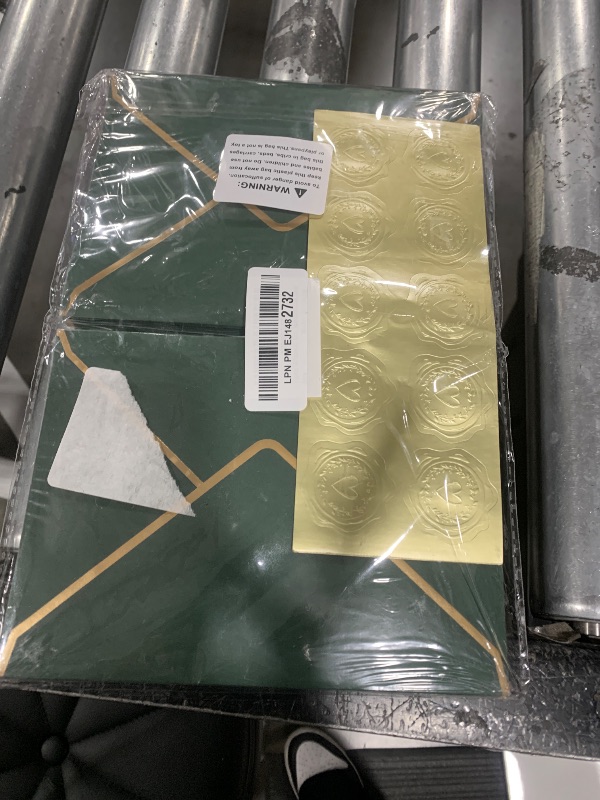 Photo 1 of Topeen 50 Pieces A7 Envelopes with Gold Border, 5.24 x 7.21 Inches Envelopes with Gold Stickers for Greeting Cards and Invitation (Dark Green, A7-5x7)