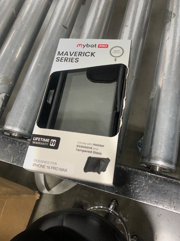 Photo 1 of M MYBAT PRO Maverick Series iPhone 16 Pro Max Case with Belt Clip Holster,[Compatible with Magsafe] w/Screen Protector,Anti-Drop,Shockproof,with 360°Rotating Kickstand,Heavy Duty Protection Black