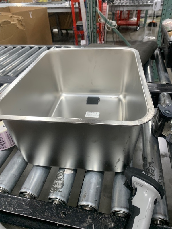 Photo 1 of Kichwit Large Stainless Steel Cat Litter Box with High Sides, Metal Litter Pan for Cat, Non Stick Smooth Surface, Easy to Clean (17.5" L x 13.5" W x 7.9" H)