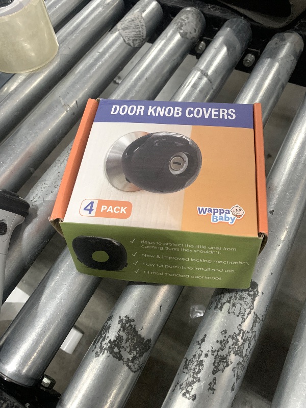 Photo 1 of Child Safety Door Knob Cover (4 Pack) Hard-to-Remove Dual-Lock Door Handle Covers for Kids - Reusable Baby Proof Door Knob Locks - Installs Easily, No Tools Needed (Black)