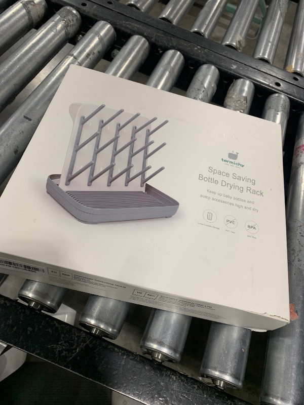 Photo 1 of Termichy Baby Bottle Drying Rack: Large Vertical Bottle Dryer Rack Holder - Space Saving Standing Drying Rack for Baby Bottles and Pump Part Cleaning (Gray)