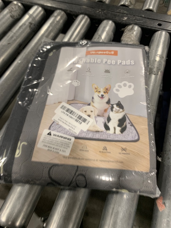 Photo 1 of WanpeeGoo Washable Pee Pads for Dogs, 4 Pack Absorbent Reusable Training Dog Pads Pet Puppy Pads, Non-Slip Potty Pads for Whelping, Playpen, Crate, Bed, Grey 18"x24"