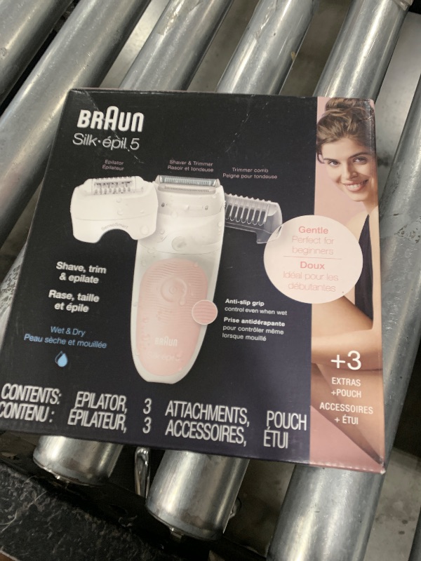 Photo 1 of Braun Epilator Silk-épil 5 5-620, Hair Removal Device, Epilator for Women, Shaver & Trimmer, Cordless, Rechargeable, Wet & Dry, 6 Piece Set