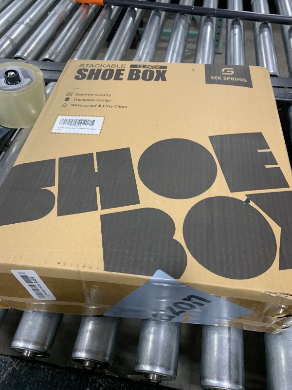 Photo 1 of SEE SPRING 12 Pack Shoe Storage Box, Clear Plastic Stackable Shoe Organizer for Closet, Space Saving Foldable Shoe Rack Sneaker Container Bin Holder