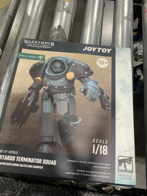 Photo 1 of JOYTOY Warhammer The Horus Heresy 1/18 Action Figure Sons of Horus Tartaros Terminator Squad Terminator with Combi-Bolter and Chainfist Collection Model Birthday Gifts
