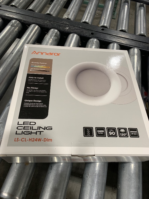 Photo 1 of Flush Mount Ceiling Light with Remote Control, 24W Dimmable Modern White Light Fixture for Bedroom, Kitchen and Living Room