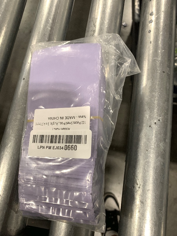 Photo 1 of 100 Pieces Smell Proof Mylar Bags, Holographic Packaging Bags, Resealable Odor Foil Pouch Zipper Bags with Clear Window for Food Storage and Lipgloss, Jewelry Lash (Purple, 3 x 4.7 Inch)