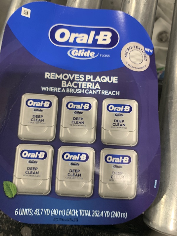Photo 1 of Oral-B Glide Cool Mint Deep Clean Floss, 6 Count, Glide Dental Floss