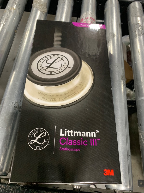 Photo 1 of 3M Littmann Classic III Monitoring Stethoscope, 5959, More Than 2X as Loud, Weighs Less, Stainless Steel Mirror-Finish Chestpiece, 27' Ceil Blue Tube, Smoke Stem, and Headset