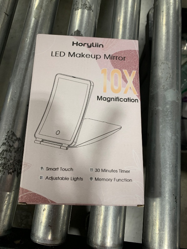 Photo 1 of 10X/1X Magnification Lighted Makeup Mirror with Lights, Rechargeable Magnifying Mirror with 80LED&2000mAh Battery, Portable Travel Vanity Mirror with 3 Colors Dimmable Lighting, Travel Essentials