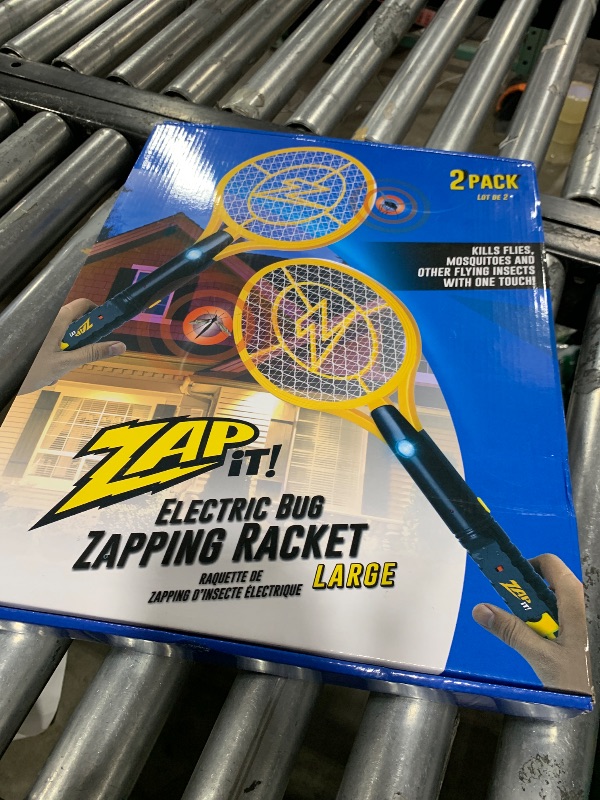 Photo 1 of ZAP iT! 4,000 Volt Electric Handheld Bug Zapper Racket - USB Rechargeable Indoor Safe Mosquito Zapper and Fly Swatter for Indoor and Outdoor Use - 2 Pack (Large, Yellow)