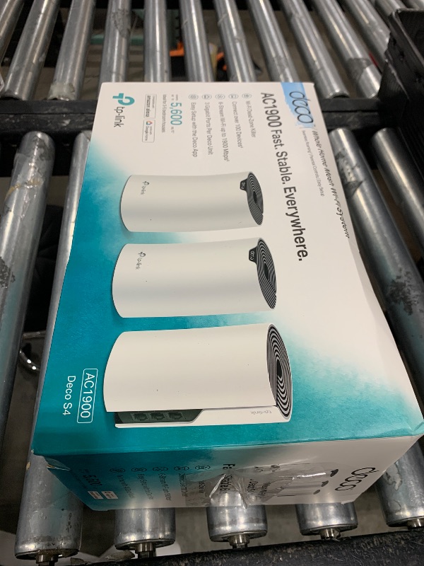 Photo 1 of TP-Link Deco Mesh AC1900 WiFi System (Deco S4) – Up to 5,500 Sq.ft. Coverage, Replaces WiFi Router and Extender, Gigabit Ports, Works with Alexa, 3-pack