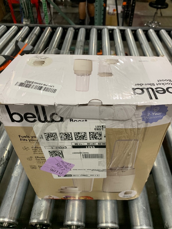 Photo 1 of bella 6 Pcs Portable Rocket Blender, Juicer & Smoothie Maker, Press & Twist Design, EverGood™ & BPA Free Dishwasher Safe Parts, 4 Tip Stainless Steel Blade, Cord Wrap, 240 Watt Motor, Oatmilk
