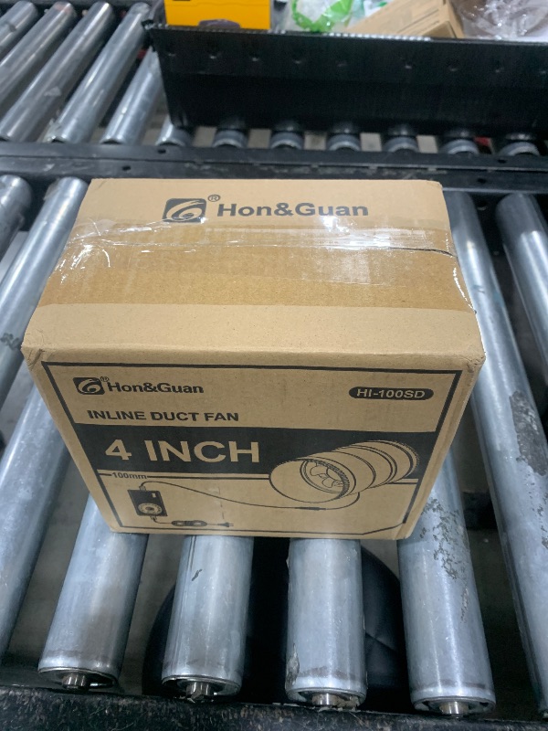 Photo 1 of Hon&Guan 4 Inch Inline Booster Duct Fan with Speed Controller - 130 CFM Airflow with 6W Ultra-Low Power and Low Noise