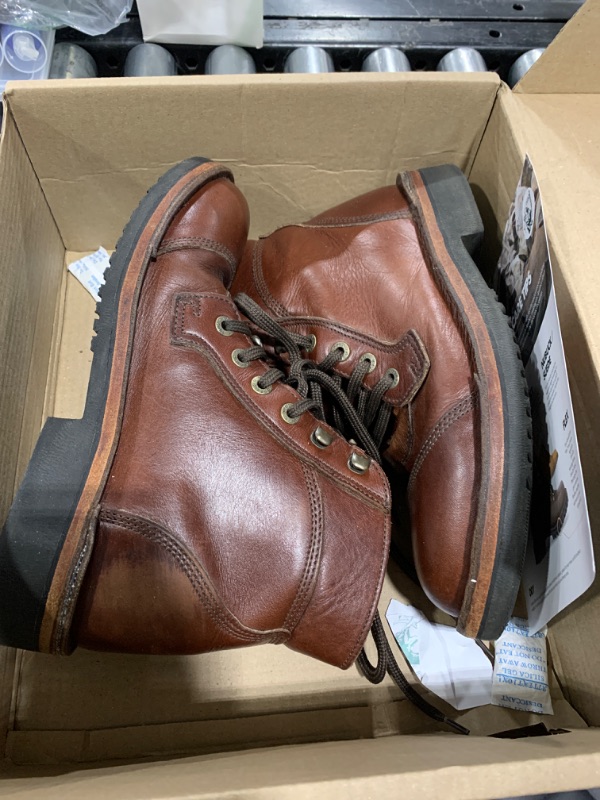 Photo 1 of JIM GREEN Numzaan Boots Lace-Up Water Resistant Full Grain Leather Work or Hiking Boot (FG, VTW, 8)