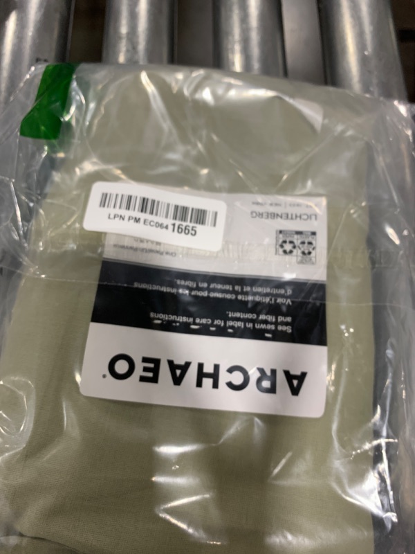 Photo 1 of Archaeo 100% Cotton Sheer Curtain, 50" x 96, Moss Green