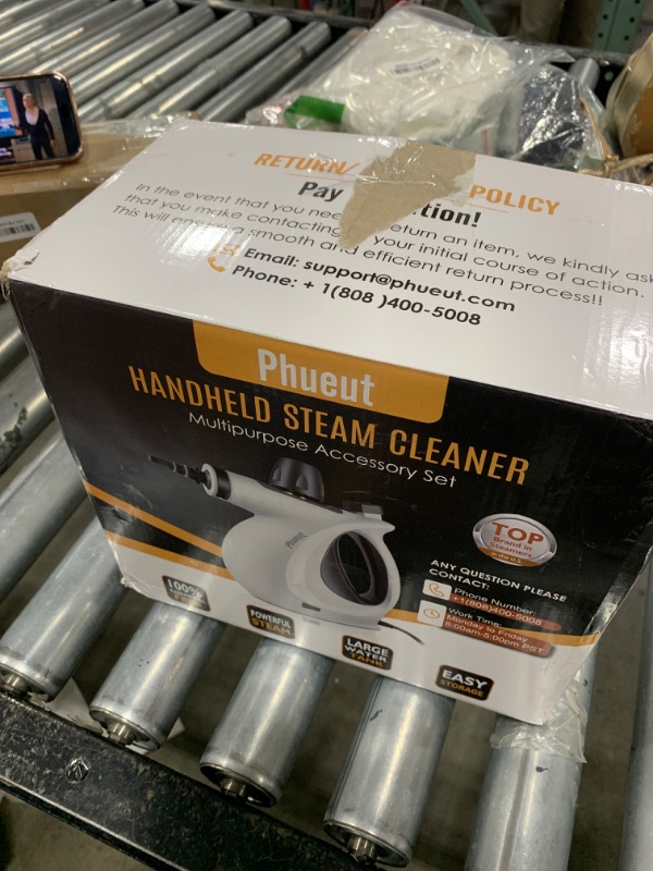 Photo 1 of Phueut Pressurized Handheld Multi-Surface Natural Steam Cleaner with 12 pcs Accessories, Multi-Purpose Steamer for Home Use, Steamer for Cleaning Floor, Upholstery, Grout and Car
