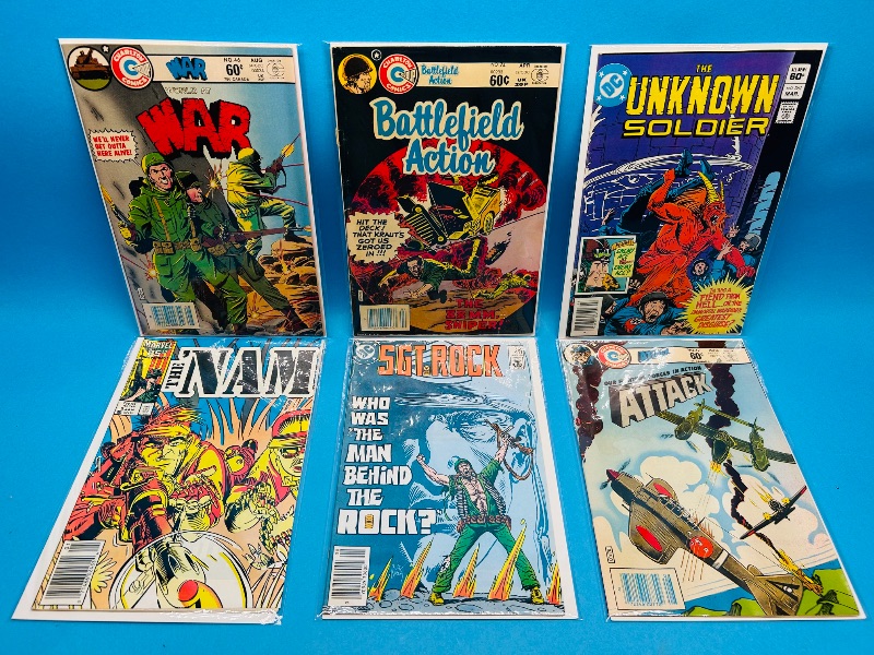 Photo 1 of 593004… 6 vintage military comics in plastic sleeves 