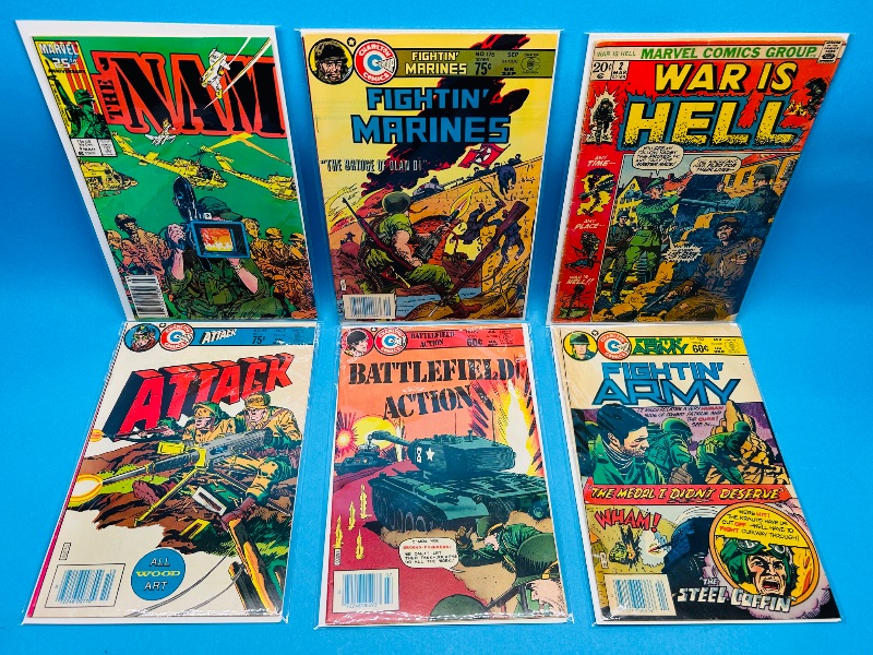 Photo 1 of 593009… 6 vintage  war comics in plastic sleeves 
