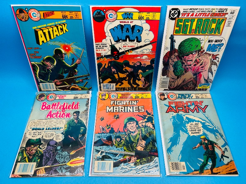 Photo 1 of 593013… 6 vintage  military comics in plastic sleeves 