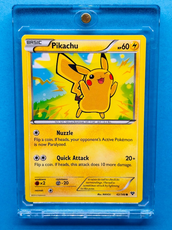 Photo 1 of 593027…Pokémon Pikachu card  in hard plastic case