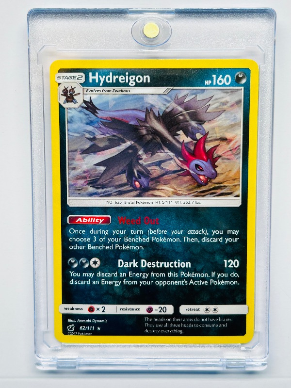 Photo 1 of 593029…Pokémon holo Hydreigon card  in hard plastic case