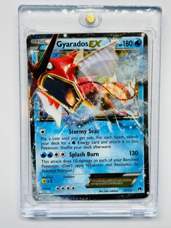 Photo 1 of 593035…Pokémon holo Gyarados EX card  in hard plastic case