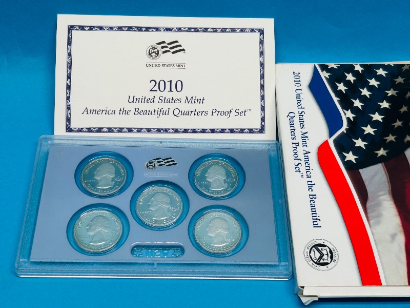 Photo 1 of 593038…2010 US mint America the Beautiful quarters proof set with COA