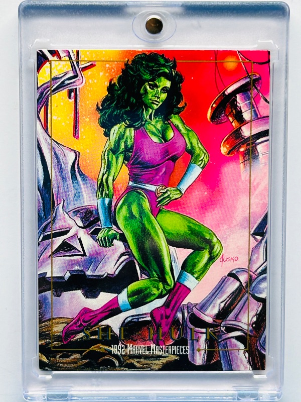 Photo 1 of 593048… Marvel Masterpieces She-hulk card 82 in hard plastic case