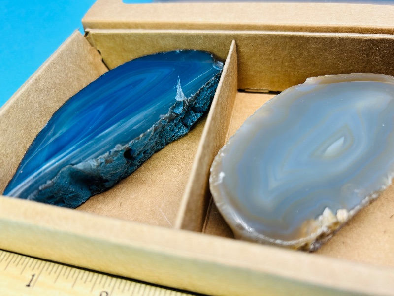 Photo 1 of 593054…3 thick agate slices in gift box
