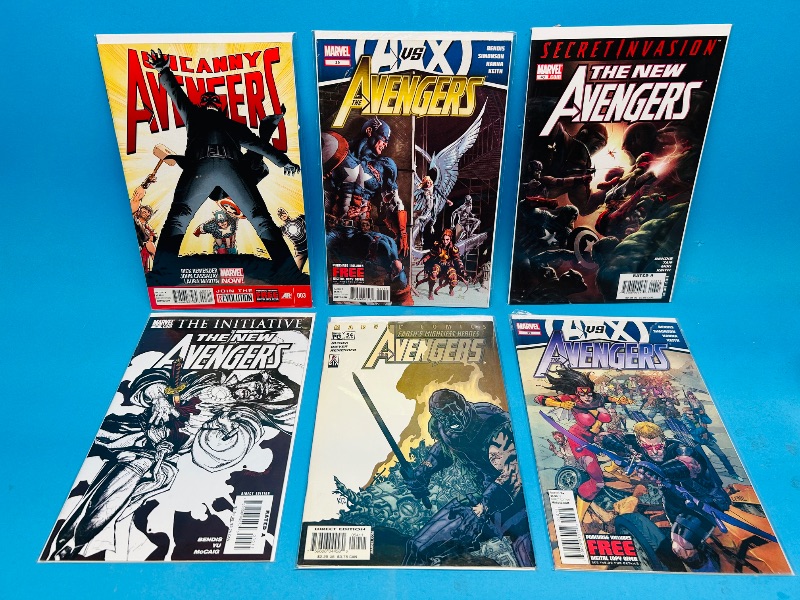Photo 1 of 593070…6 avengers comics in plastic sleeves 