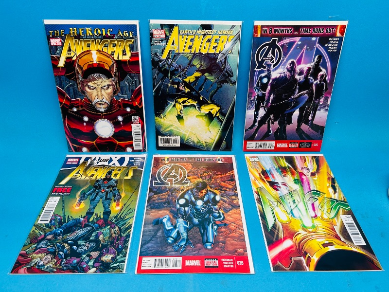 Photo 1 of 593071…6 avengers comics in plastic sleeves 